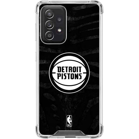 NBA Detroit Pistons Black Animal Print Galaxy A52 5G Clear Case