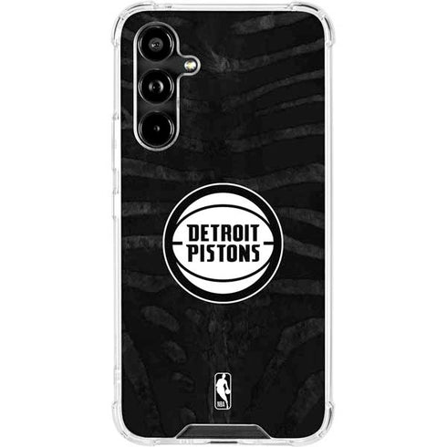 NBA Detroit Pistons Black Animal Print Galaxy A54 5G Clear Case