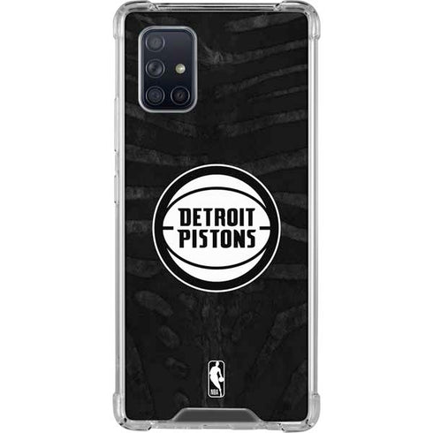 NBA Detroit Pistons Black Animal Print Galaxy A71 5G Clear Case