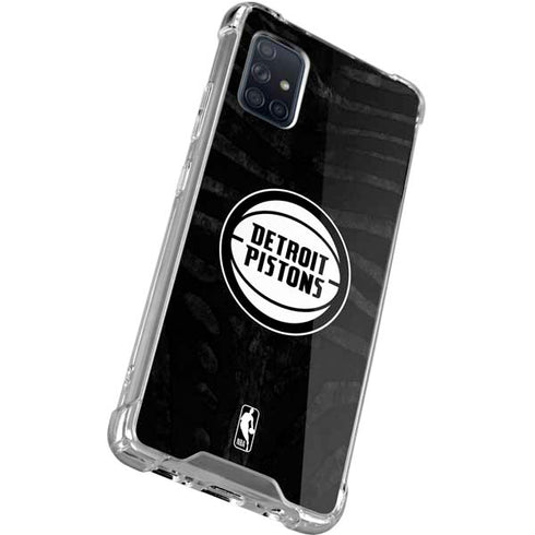 NBA Detroit Pistons Black Animal Print Galaxy A71 5G Clear Case