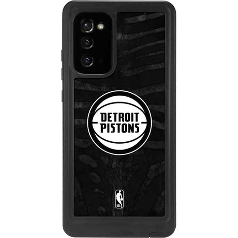 NBA Detroit Pistons Black Animal Print Galaxy Note20 5G Waterproof Case