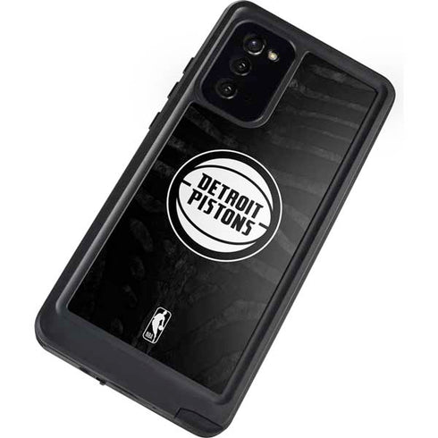 NBA Detroit Pistons Black Animal Print Galaxy Note20 5G Waterproof Case