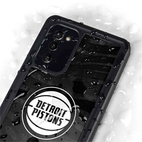 NBA Detroit Pistons Black Animal Print Galaxy Note20 5G Waterproof Case