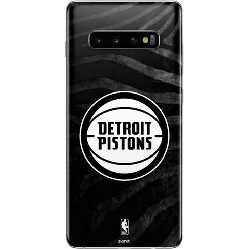NBA Detroit Pistons Black Animal Print Galaxy S10 Plus Skin
