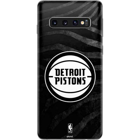 NBA Detroit Pistons Black Animal Print Galaxy S10 Skin
