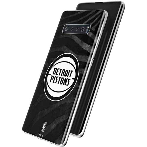 NBA Detroit Pistons Black Animal Print Galaxy S10 Skin