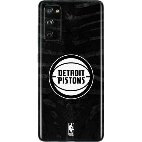NBA Detroit Pistons Black Animal Print Galaxy S20 Fan Edition Skin
