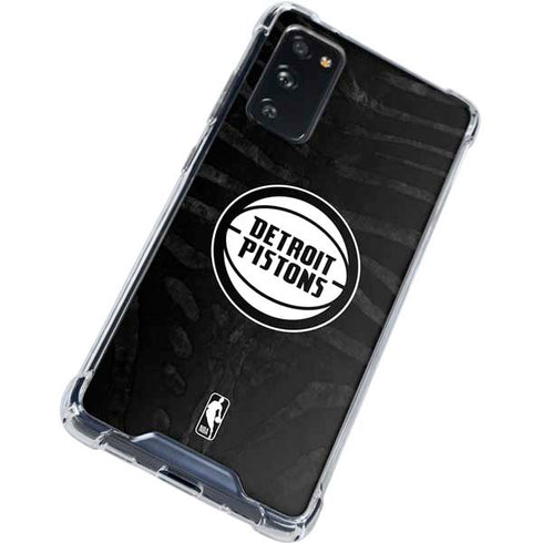 NBA Detroit Pistons Black Animal Print Galaxy S20 FE Clear Case