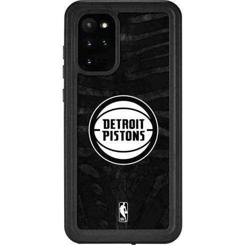 NBA Detroit Pistons Black Animal Print Galaxy S20 Plus Waterproof Case