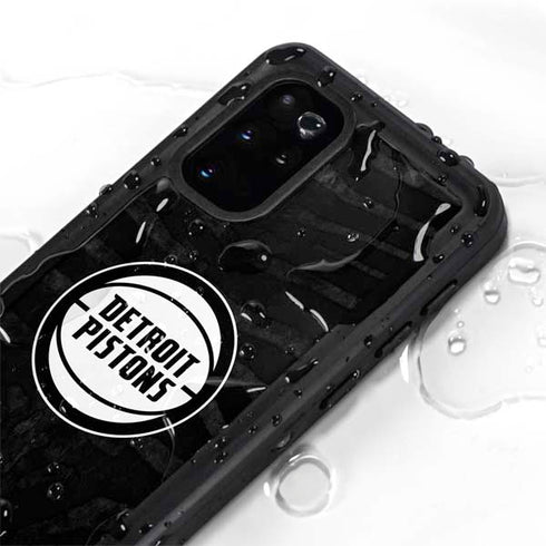 NBA Detroit Pistons Black Animal Print Galaxy S20 Plus Waterproof Case