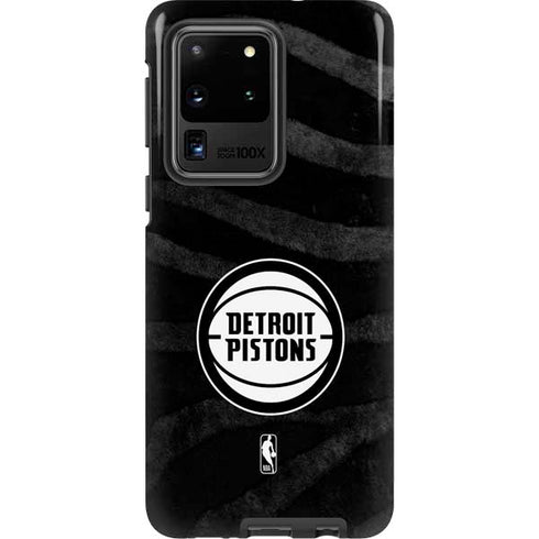 NBA Detroit Pistons Black Animal Print Galaxy S20 Ultra 5G Pro Case