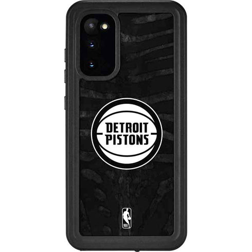NBA Detroit Pistons Black Animal Print Galaxy S20 Waterproof Case