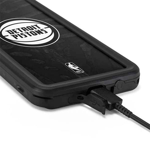NBA Detroit Pistons Black Animal Print Galaxy S20 Waterproof Case