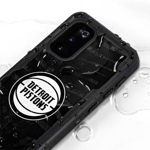 NBA Detroit Pistons Black Animal Print Galaxy S20 Waterproof Case