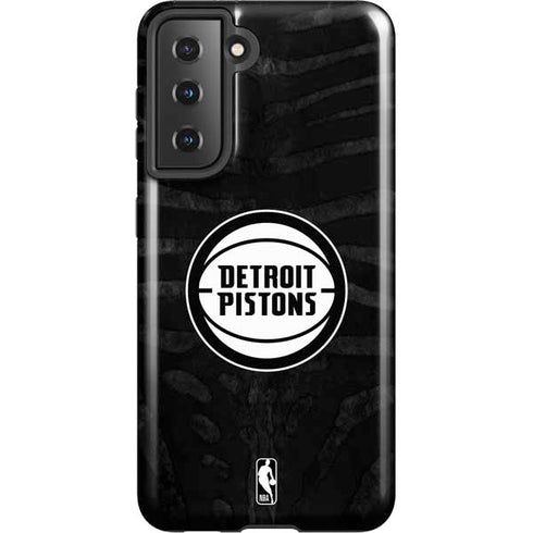 NBA Detroit Pistons Black Animal Print Galaxy S21 5G Pro Case