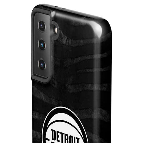 NBA Detroit Pistons Black Animal Print Galaxy S21 FE Pro Case
