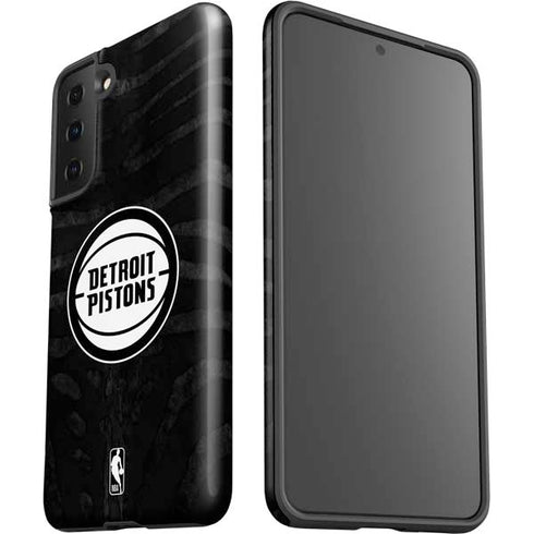 NBA Detroit Pistons Black Animal Print Galaxy S21 FE Pro Case