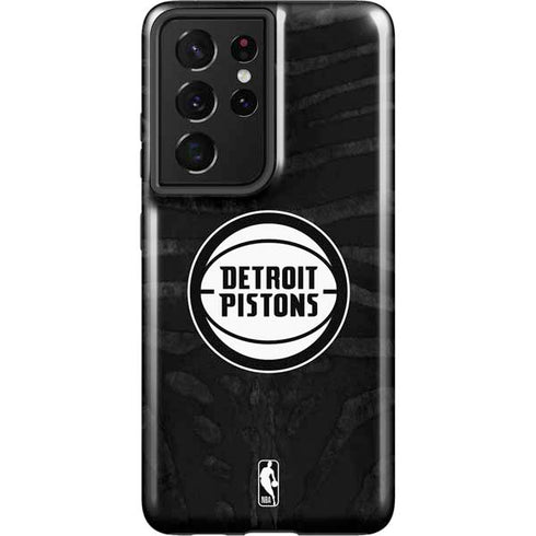 NBA Detroit Pistons Black Animal Print Galaxy S21 Ultra 5G Pro Case