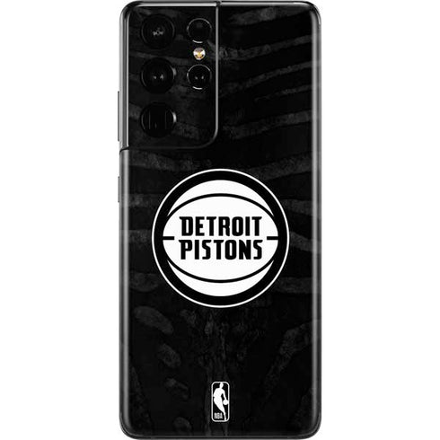 NBA Detroit Pistons Black Animal Print Galaxy S21 Ultra 5G Skin