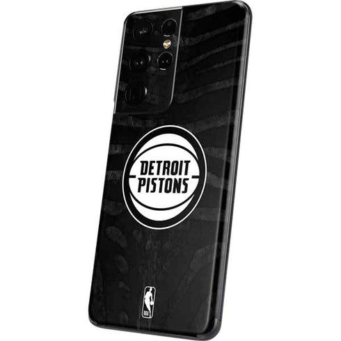 NBA Detroit Pistons Black Animal Print Galaxy S21 Ultra 5G Skin