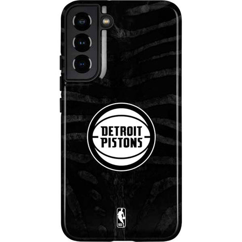 NBA Detroit Pistons Black Animal Print Galaxy S22 Plus Pro Case
