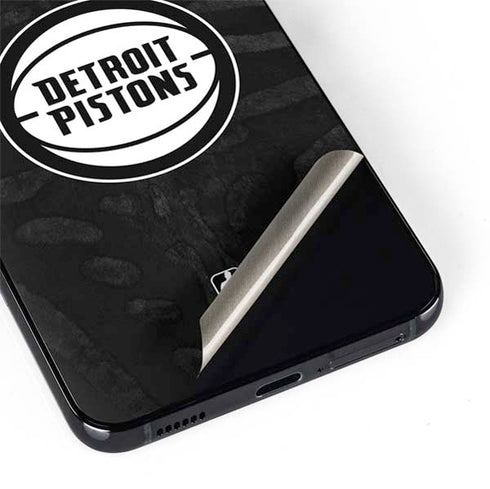 NBA Detroit Pistons Black Animal Print Galaxy S22 Skin