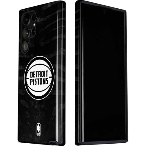 NBA Detroit Pistons Black Animal Print Galaxy S22 Ultra Pro Case