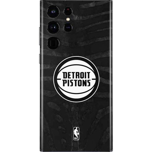NBA Detroit Pistons Black Animal Print Galaxy S22 Ultra Skin