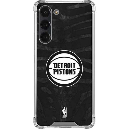 NBA Detroit Pistons Black Animal Print Galaxy S23 Plus Clear Case