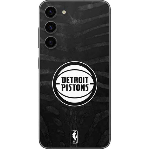 NBA Detroit Pistons Black Animal Print Galaxy S23 Plus Skin
