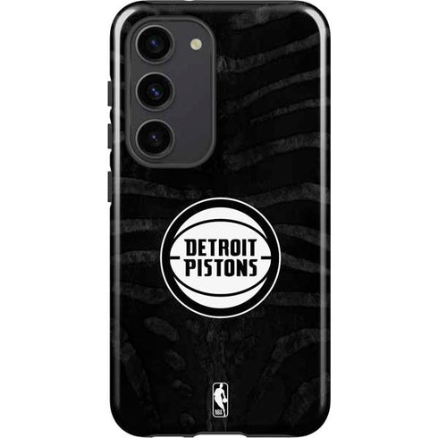 NBA Detroit Pistons Black Animal Print Galaxy S23 Pro Case
