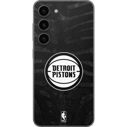 NBA Detroit Pistons Black Animal Print Galaxy S23 Skin