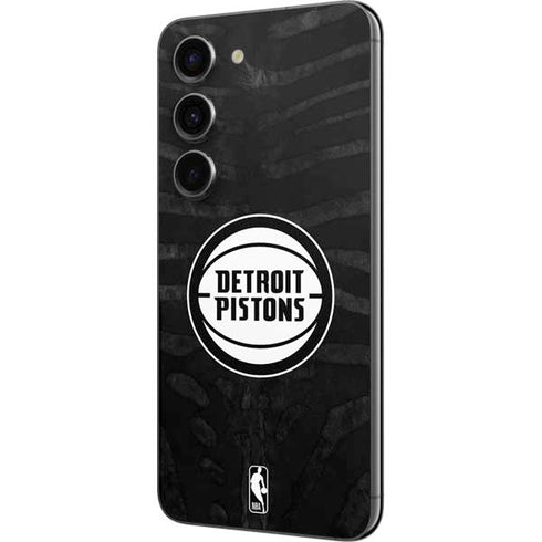 NBA Detroit Pistons Black Animal Print Galaxy S23 Skin