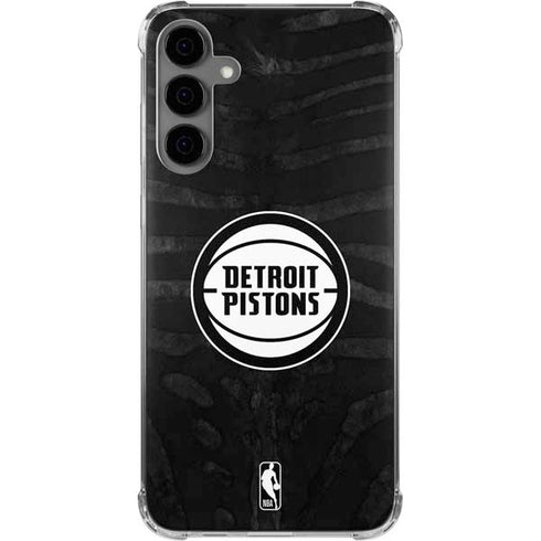 NBA Detroit Pistons Black Animal Print Galaxy S24 Plus Clear Case