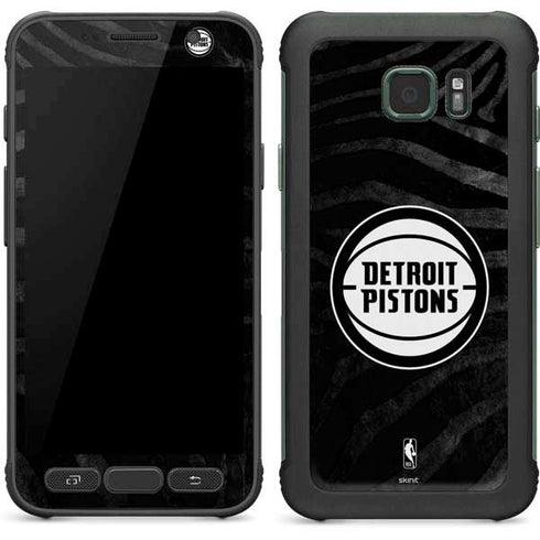 NBA Detroit Pistons Black Animal Print Galaxy S7 Active Skin