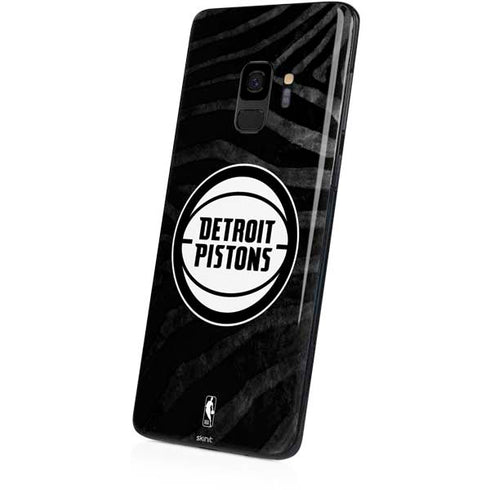 NBA Detroit Pistons Black Animal Print Galaxy S9 Skin