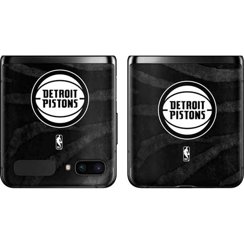 NBA Detroit Pistons Black Animal Print Galaxy Z Flip Skin