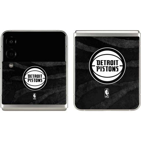 NBA Detroit Pistons Black Animal Print Galaxy Z Flip3 5G Skin
