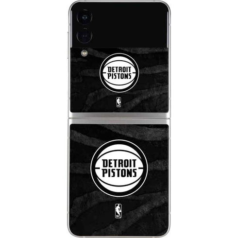 NBA Detroit Pistons Black Animal Print Galaxy Z Flip3 5G Skin