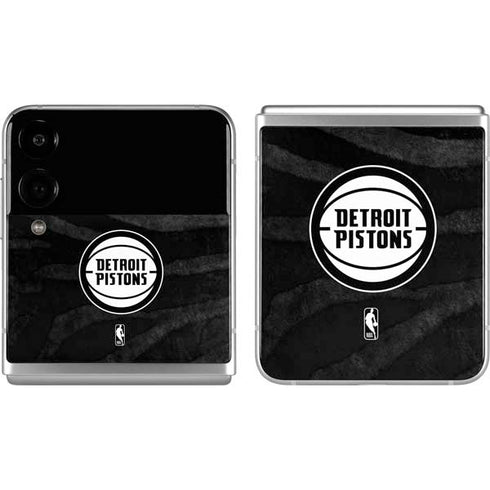 NBA Detroit Pistons Black Animal Print Galaxy Z Flip4 5G Skin