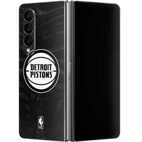NBA Detroit Pistons Black Animal Print Galaxy Z Fold4 5G Skin