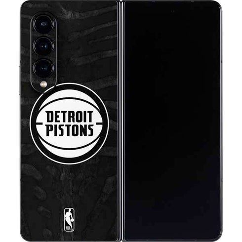 NBA Detroit Pistons Black Animal Print Galaxy Z Fold4 5G Skin
