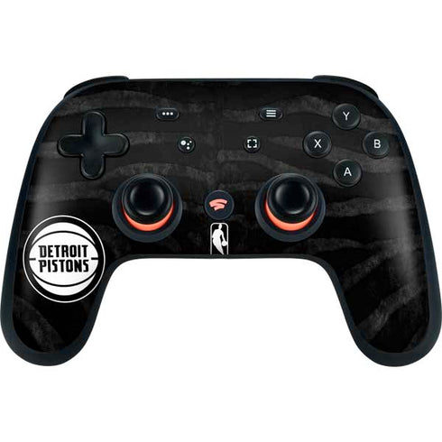 NBA Detroit Pistons Black Animal Print Google Stadia Controller Skin