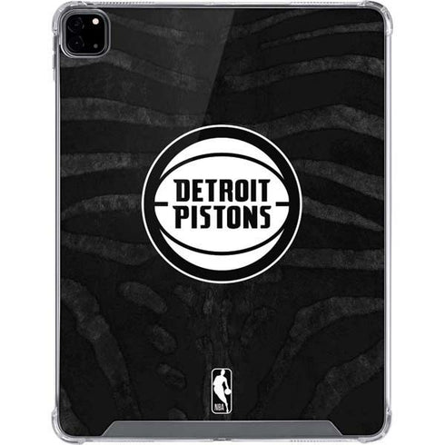 NBA Detroit Pistons Black Animal Print iPad Pro 12.9in (2020) Clear Case