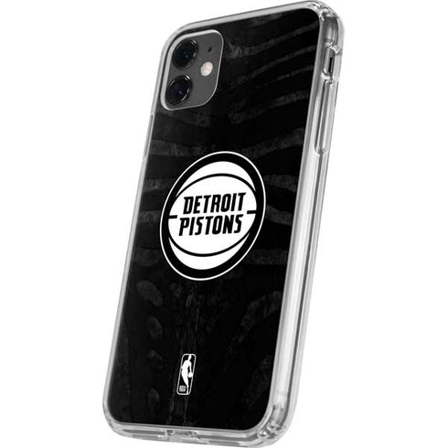 NBA Detroit Pistons Black Animal Print iPhone 11 Clear Case
