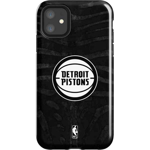 NBA Detroit Pistons Black Animal Print iPhone 11 Impact Case