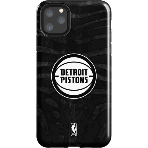 NBA Detroit Pistons Black Animal Print iPhone 11 Pro Max Impact Case