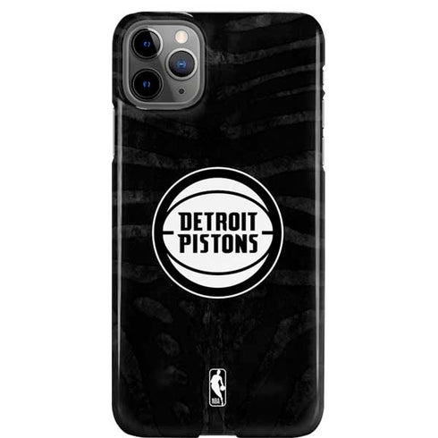 NBA Detroit Pistons Black Animal Print iPhone 11 Pro Max Lite Case
