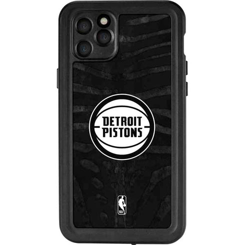 NBA Detroit Pistons Black Animal Print iPhone 11 Pro Max Waterproof Case