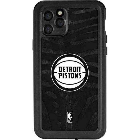 NBA Detroit Pistons Black Animal Print iPhone 11 Pro Waterproof Case